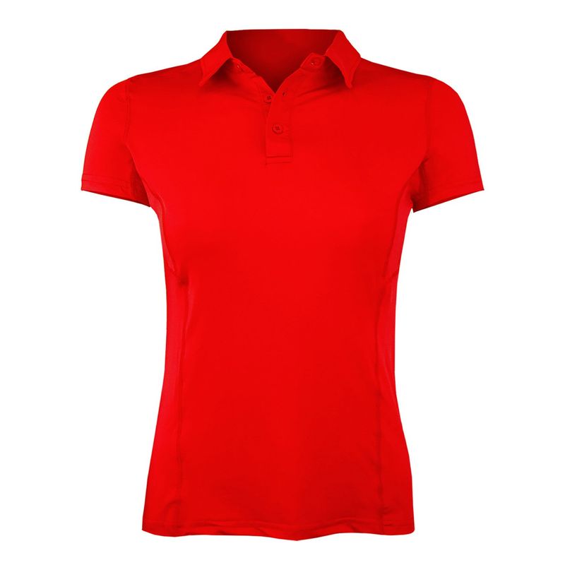 ANDESLAND OUTDOOR APPAREL - Polera Dry Fit Manga Corta Con Cuello Cape Rojo Mujer