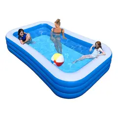 GENERICO - 305x150x56cm Familia Piscina Hinchable Rectangular Juguetes
