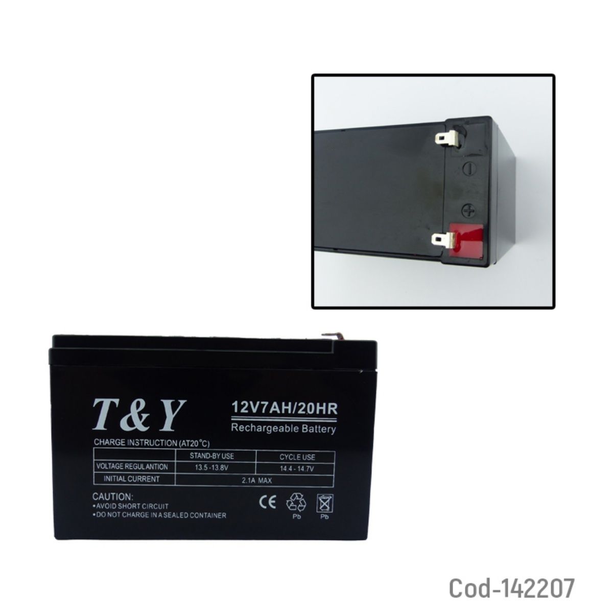 OEM - Bateria De 12 Voltios Y 7 Amperios Marca T&Y