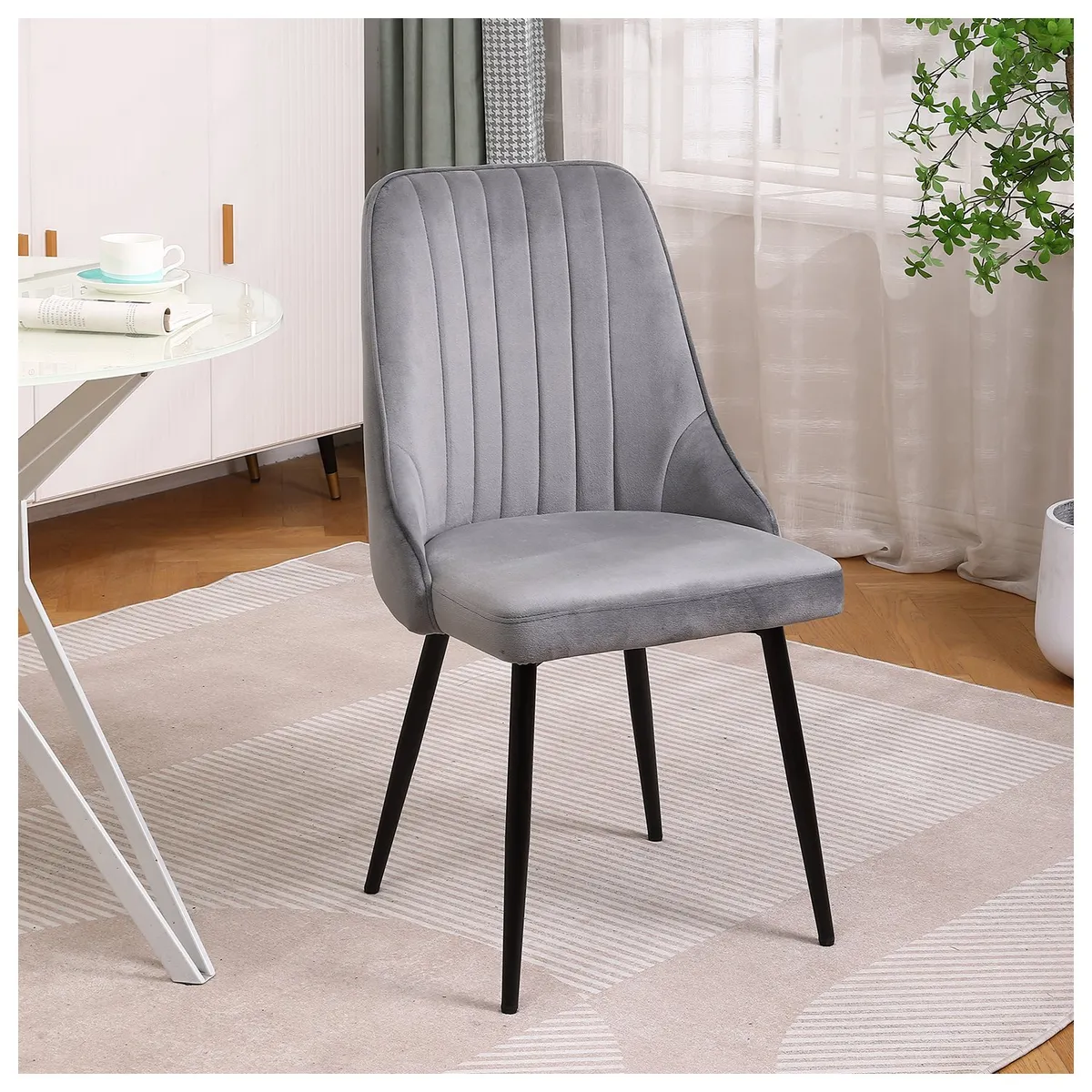 NOVAHUS - Pack 2 Silla Comedor Giorgio Gris.