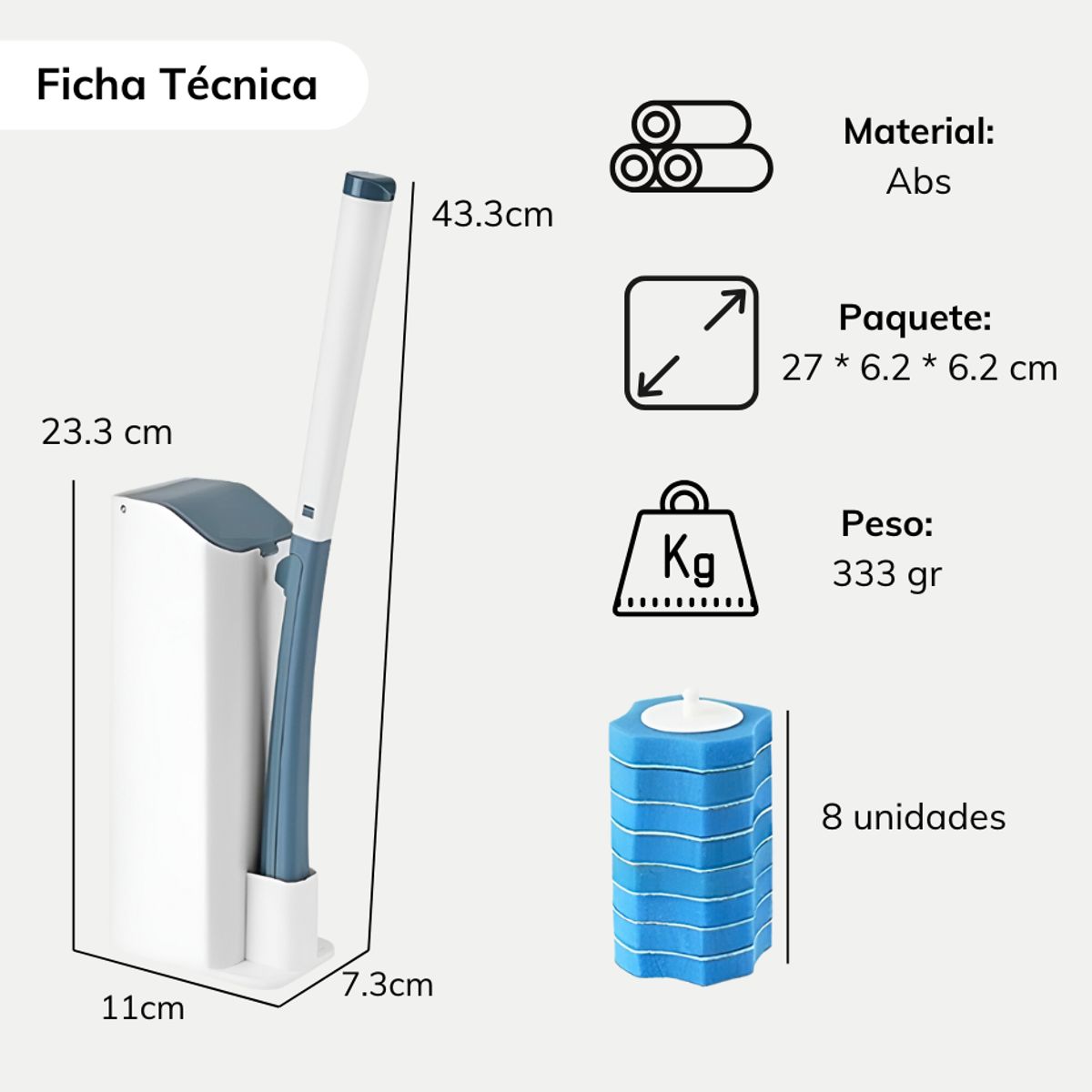 GENERICO - Cepillo Escobilla Baño Wc Limpiador Inodoros Desechable 8pcs