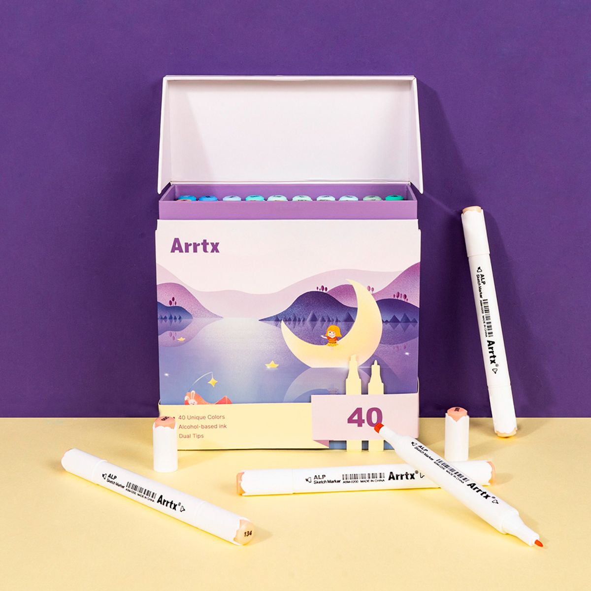 ARRTX - ARRTX 40 MARCADORES DE ALCOHOL DOBLE PUNTA  COLORES PASTEL