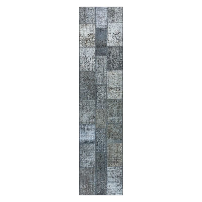 CONSORCIO PERSA - Alfombra de lana Patchwork Vintage de 4.00 x 0.80 mts.