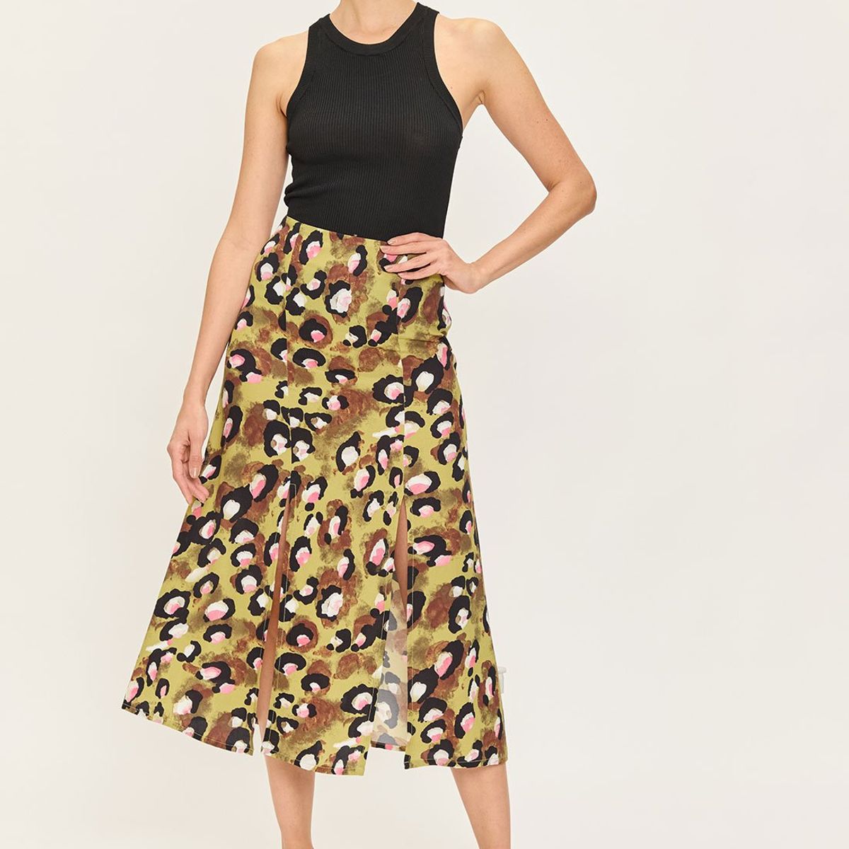 ASH - Falda Larga Verde Musgo Mujer Ash