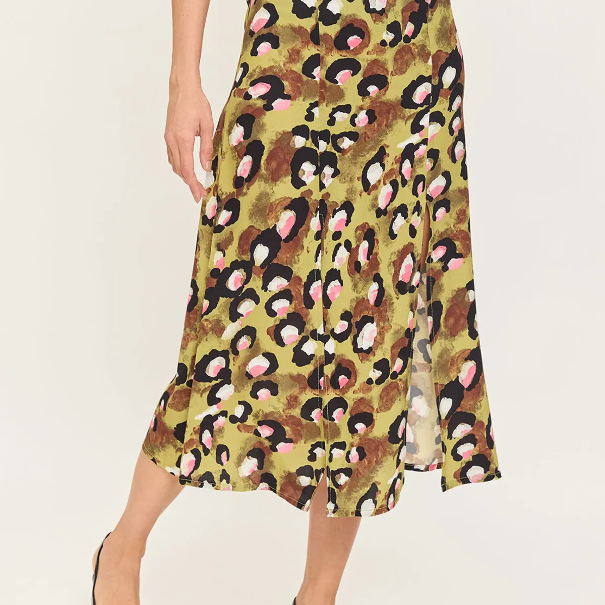 ASH - Falda Larga Verde Musgo Mujer Ash