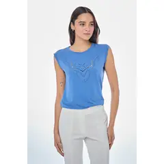 IO - Polera Sin Mangas Azulino Mujer