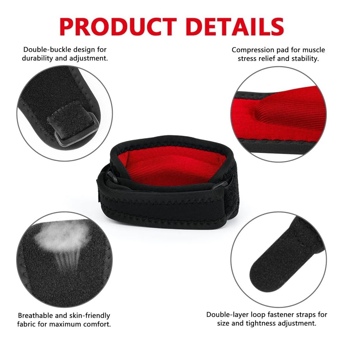 ATURE - Soporte Codo Estabilizador Epicondilitis  Tendinitis Rojo