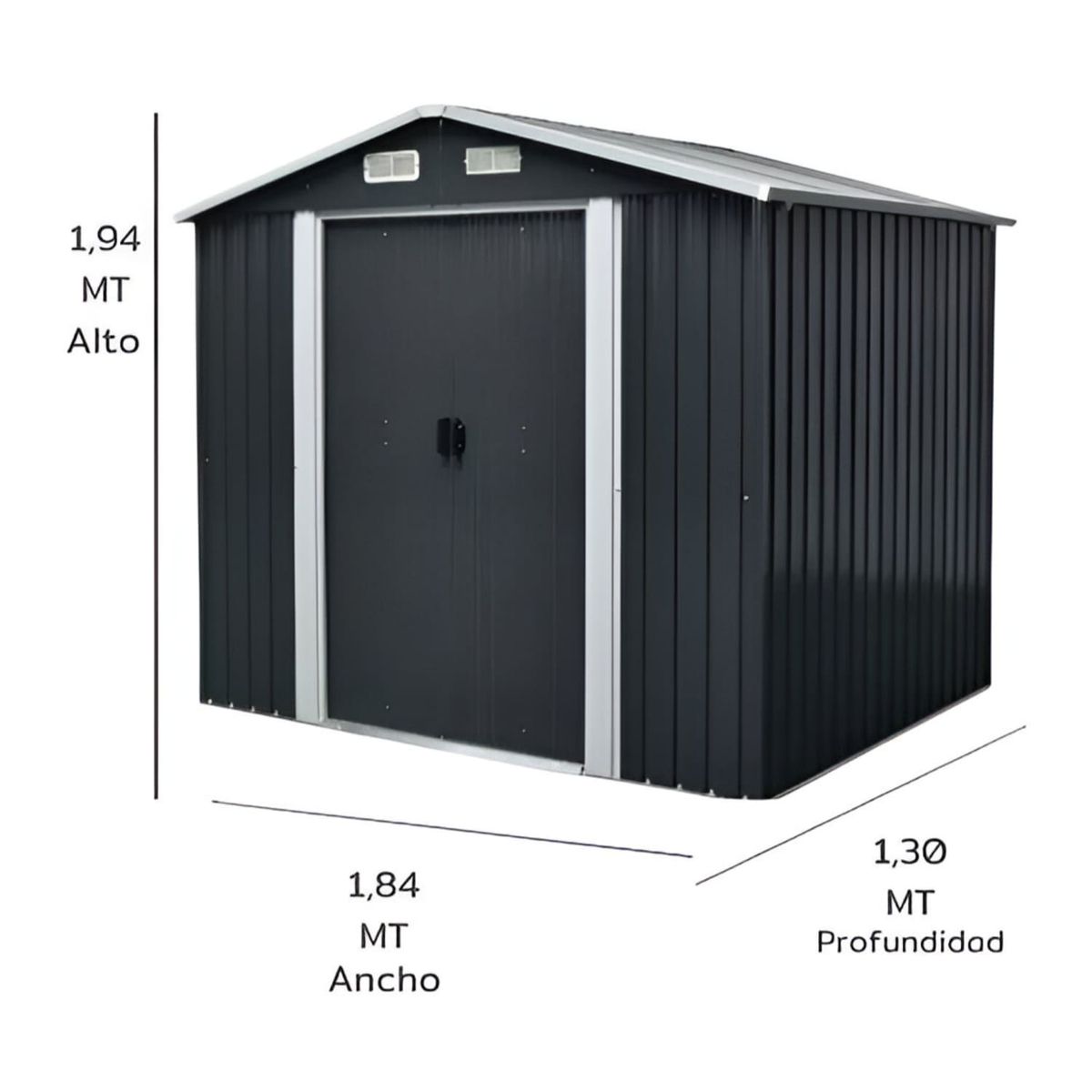 HOMECLAF - Bodega Prefabricada Jardín XXL 194x130x184