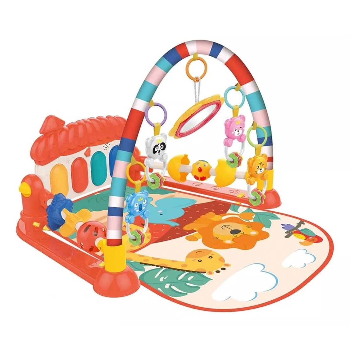 HUANGER - Gimnasio Piano Manta Con Sonajeros Para Bebe Luz y Sonido