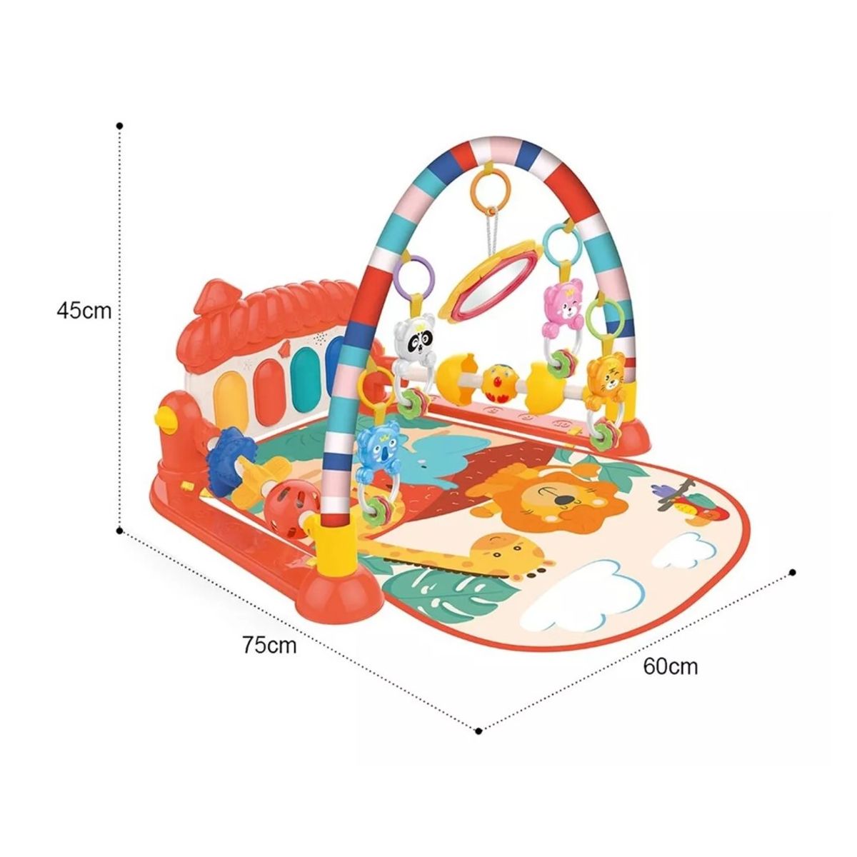 HUANGER - Gimnasio Piano Manta Con Sonajeros Para Bebe Luz y Sonido