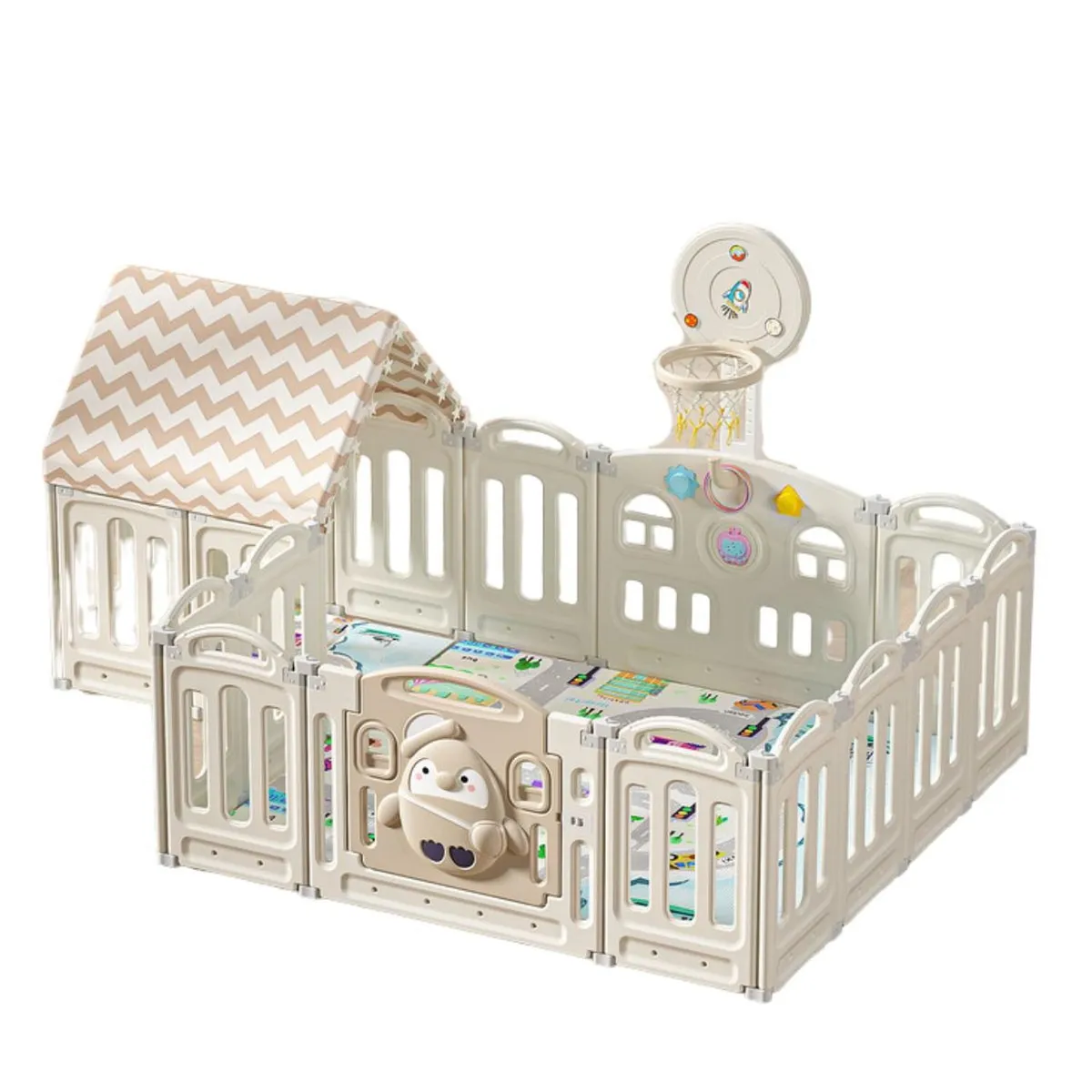 ELEONOR - Corral De Seguridad Bebe Niños Con Juegos y Casita Eleonor