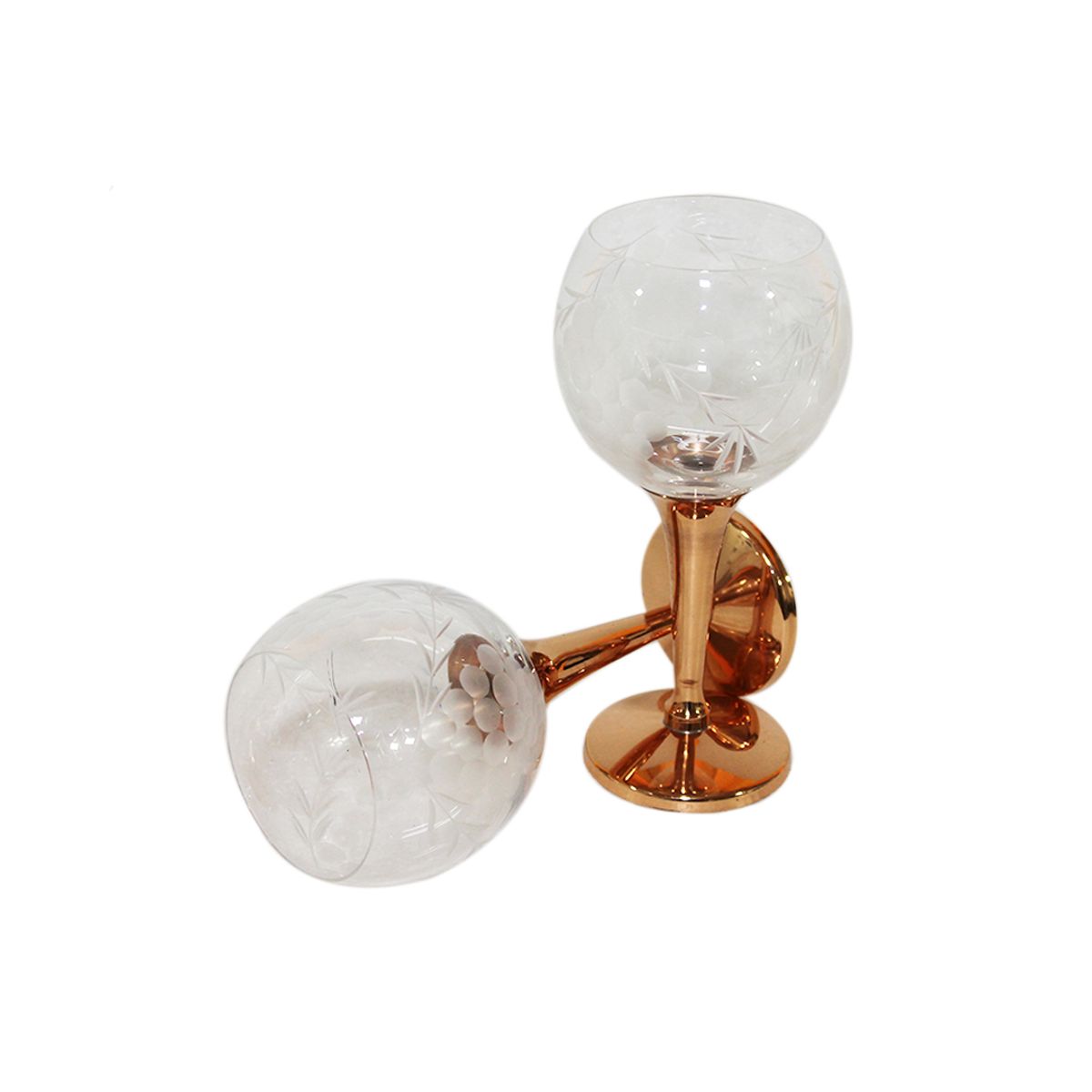 PERFECT CLASS - Set 2 Copas Vino Tallada Cobre