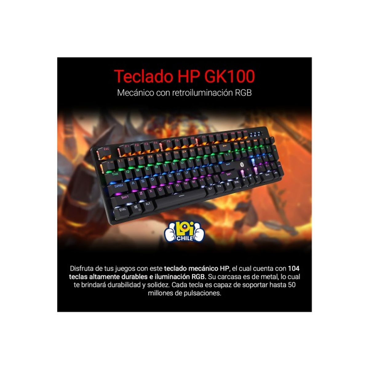OEM - TECLADO  MECANICO RGB GK100