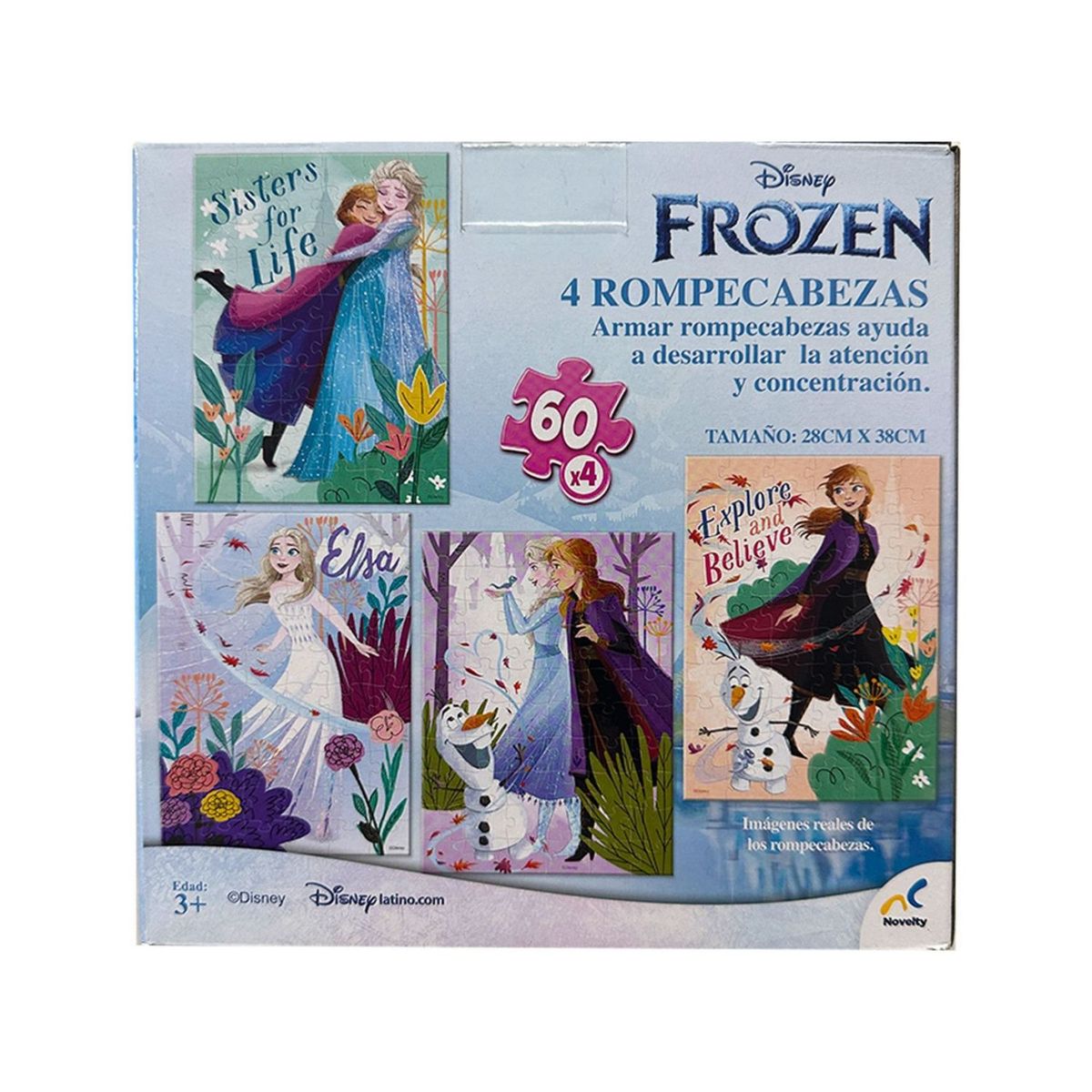 DISNEY - Set De 4 Rompecabezas Frozen De 60 Piezas Cada Uno