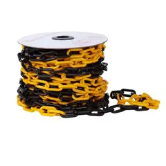 VORTEX - Cadena plastica Amarillo - Negro rollo 25 mts