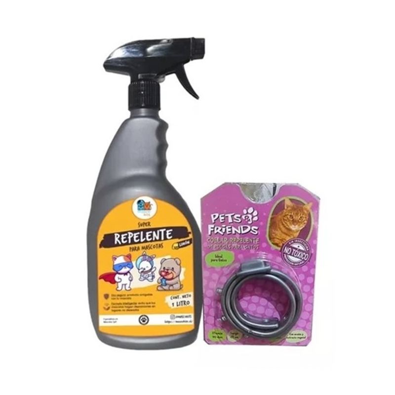 MASCOKITS - Kit Para Gatos Super Repelente  Collar Antipulgas.