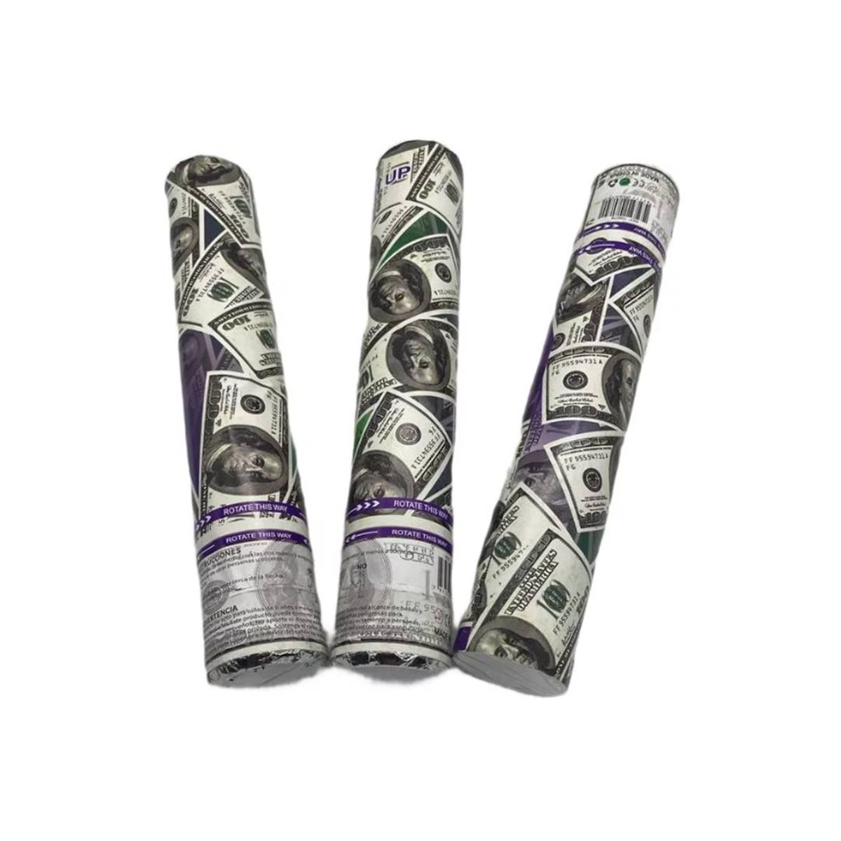 GENERICO - Pack 3 Cañón Confeti Dólar Cotillón Año Nuevo