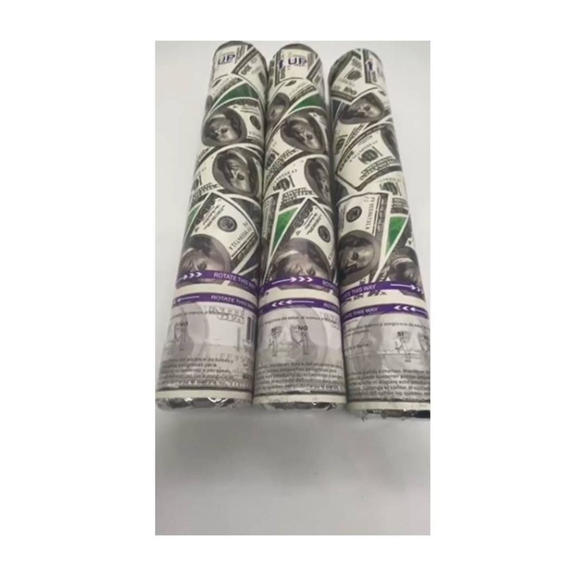 GENERICO - Pack 3 Cañón Confeti Dólar Cotillón Año Nuevo