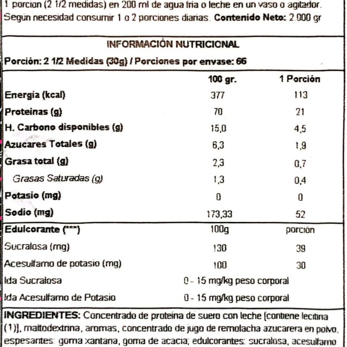 OSTROVIT - 100% WHEY PROTEIN 2000GR MIAMI VIBES 66SV - OSTROVIT