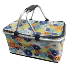 AUCKLAND OUTDOOR - Bolso Termico Plegable Flores Colores Cooler Canasta Picnic
