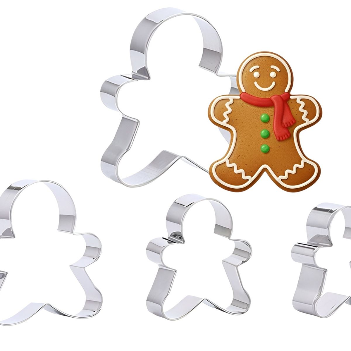 PASTELERIUSCL - Moldes De Galletas Navideñas Molde Galleta De Jengibre 4pcs