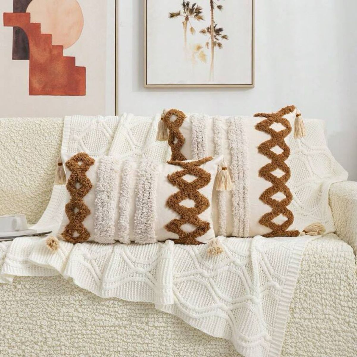 GENERICO - SET 4 FUNDA PARA COJIN MODELO BOHO 45X45 B1