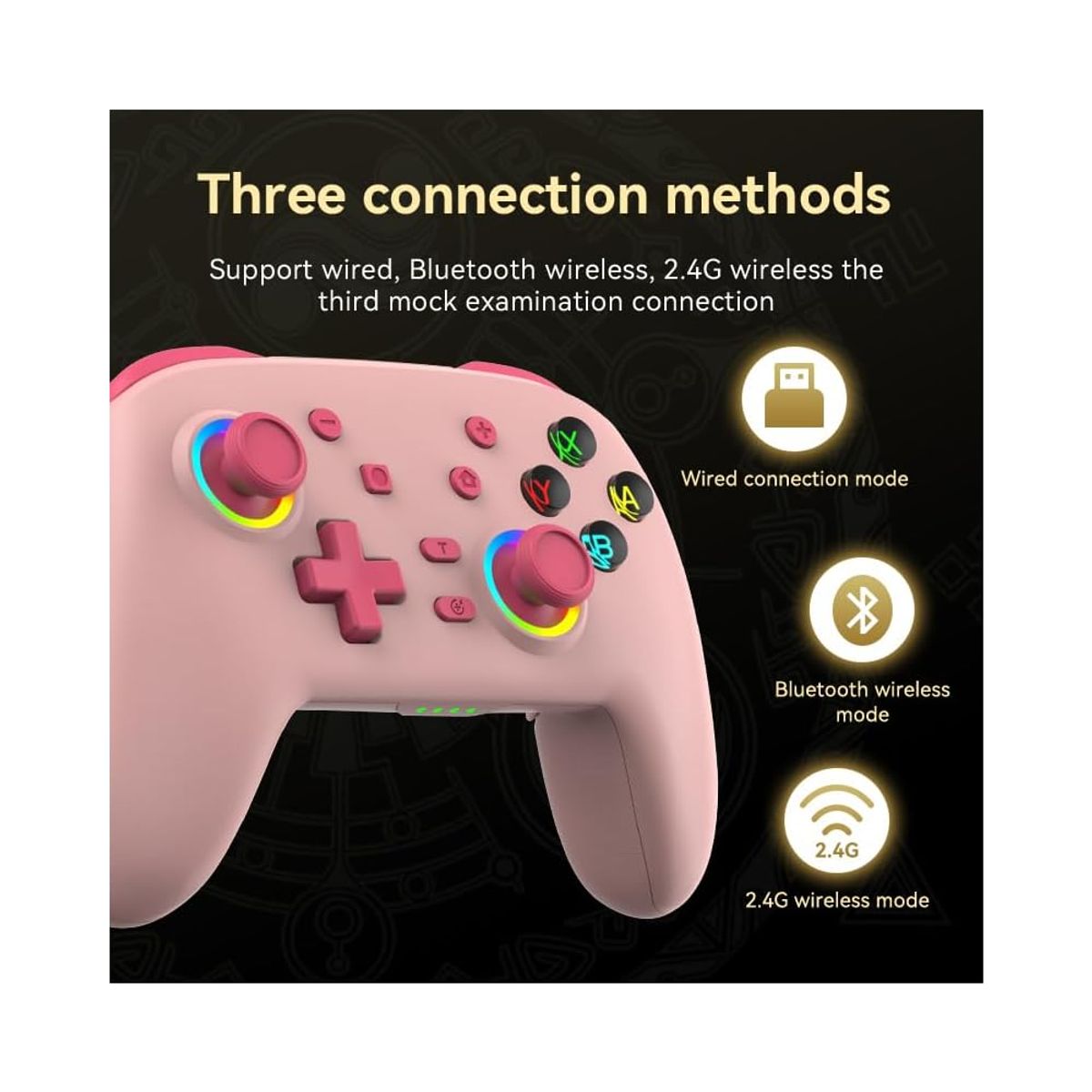 GENERICO - Control Genérico Rgb Compatible con Nintendo Switch-oled-lite-pc-móvil