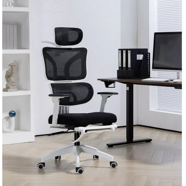 HOMER DESIGN - Silla Ergonómica Oficina Ejecutiva Reclinable Con Colgador de ropa
