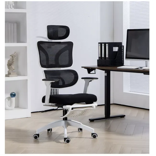 HOMER DESIGN - Silla Ergonómica Oficina Ejecutiva Reclinable Con Colgador de ropa