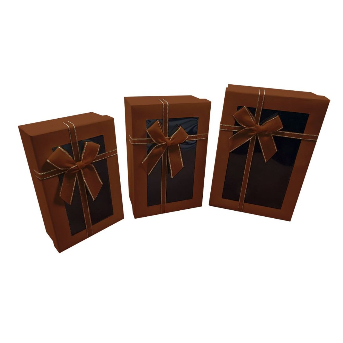 GENERICO - CAJA RECTANGULAR TRIPLE VENTANA CAFE X1 UNI