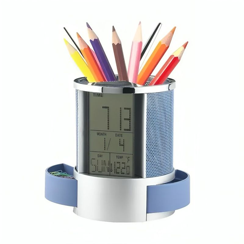 OEM - Organizador Bolígrafo Portalápices Reloj Alarma