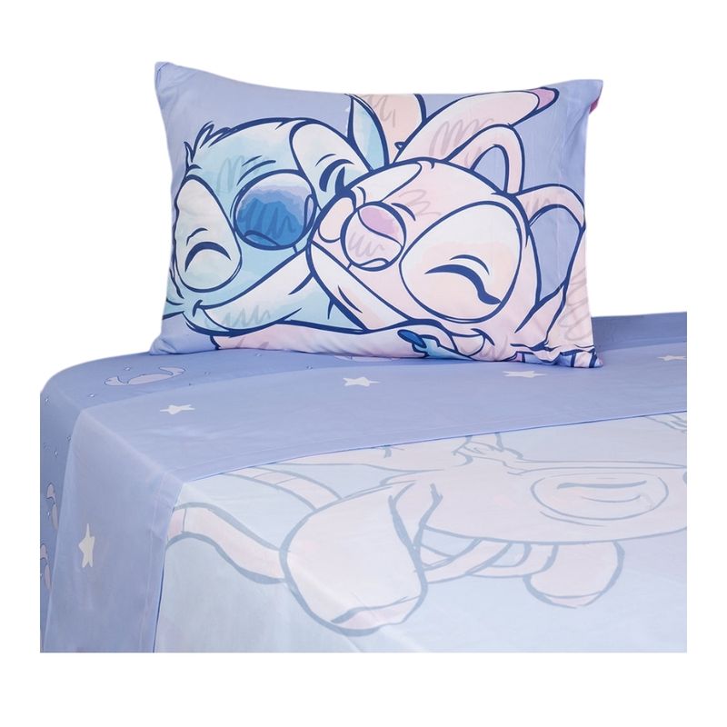 MASHINI - SABANA 1.5 PLAZAS DISNEY STITCH Incluye Funda