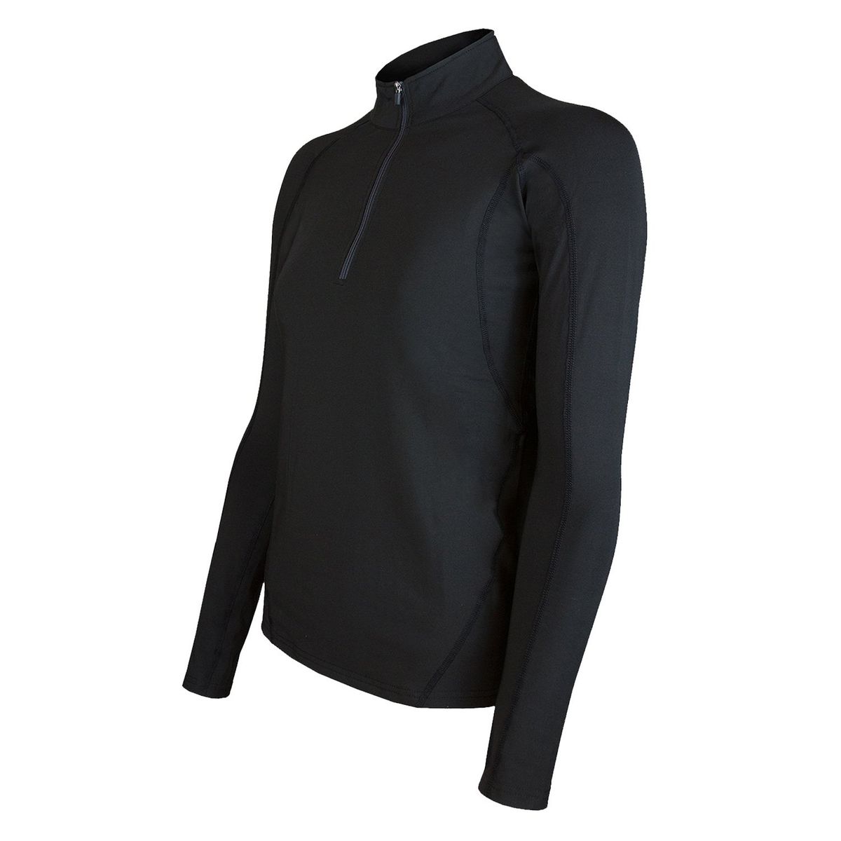 ANDESLAND OUTDOOR APPAREL - Polera Micropolar Primera Capa con Cierre Chilla Negro Mujer