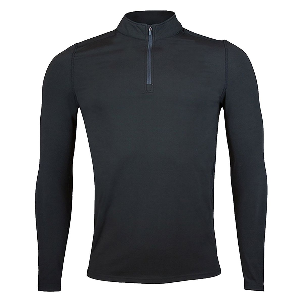 ANDESLAND OUTDOOR APPAREL - Polera Micropolar Primera Capa con Cierre Chilla Negro Hombre