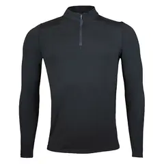 ANDESLAND OUTDOOR APPAREL - Polera Micropolar Con Cierre Negro Liso Hombre