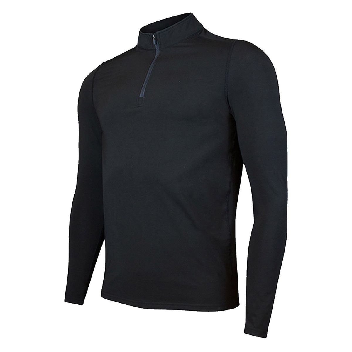 ANDESLAND OUTDOOR APPAREL - Polera Micropolar Primera Capa con Cierre Chilla Negro Hombre