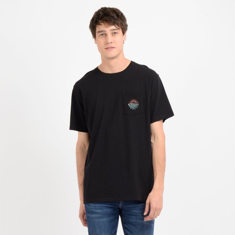 O'NEILL - POLERA MANGA CORTA SOUND &FURY NEGRO