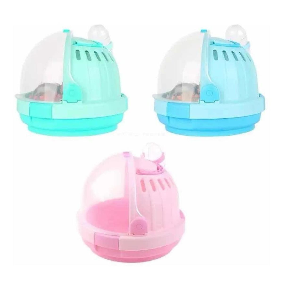 GENERICO - Jaula Transportador Para Hamster Caja Viaje Paseo Rosada