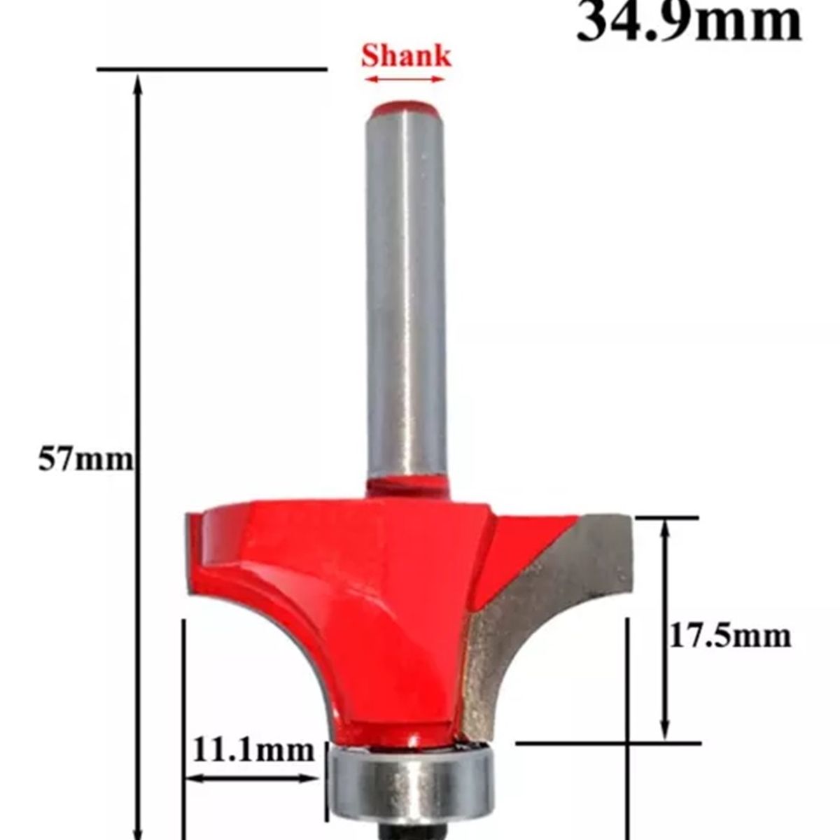 GENERICO - Fresa Madera Cuarto Rodon Vástago 6 mm 11.1 mm 1pc
