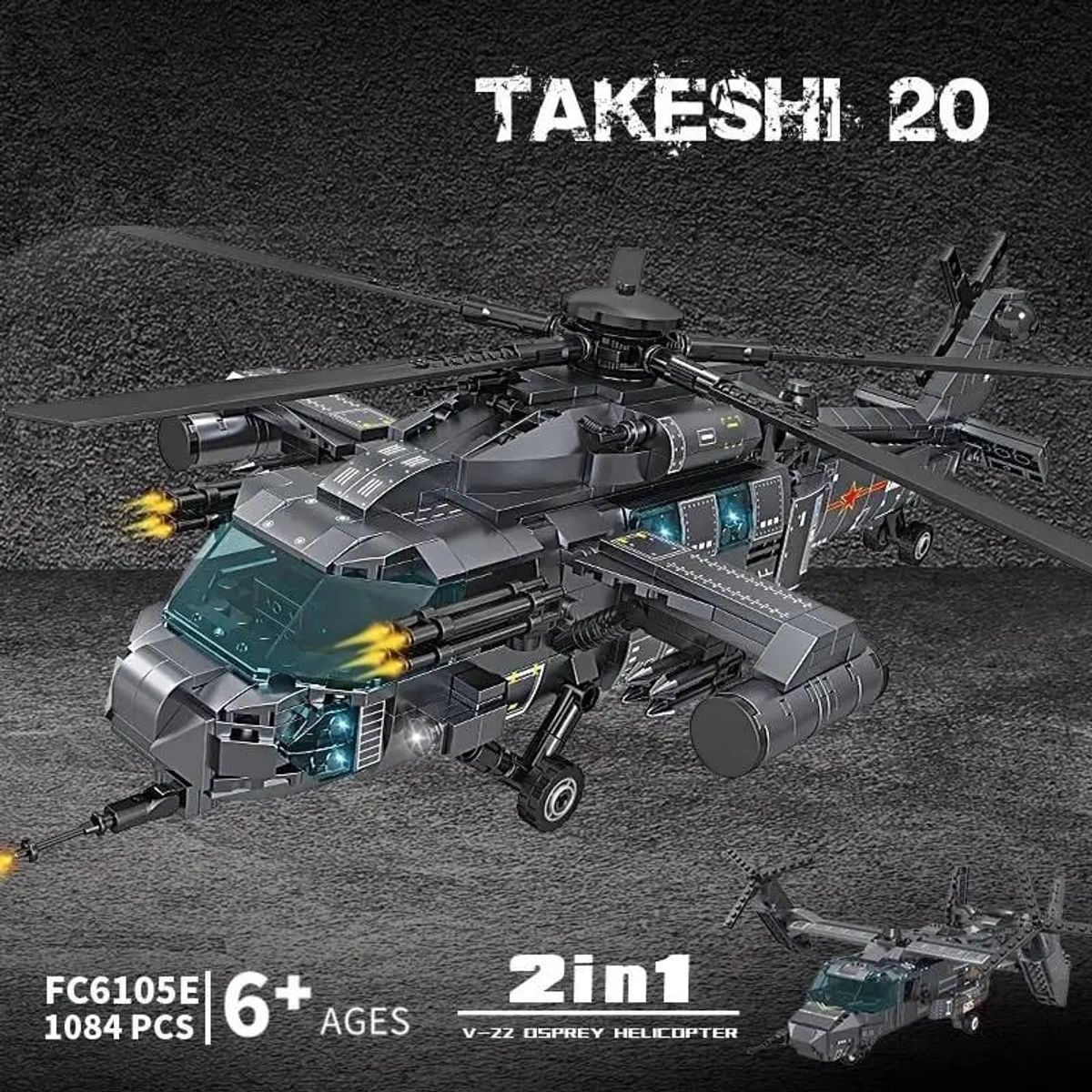 GENERICO - Helicóptero De Combate 2 En 1 Bloques De Construcción