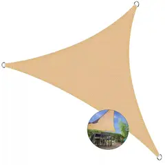 GENERICO - TOLDO VELA TRIAN 5X5X5M BEIGE 120GR S/ANCLAJE