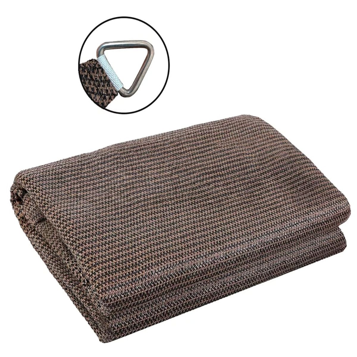 GENERICO - TOLDO VELA MALLA SOMBRA TRIAN 3X3X3 MOCHA 120GR S/ANCLAJE