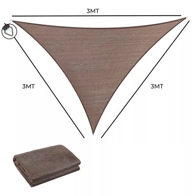 Imagen 2 del producto TOLDO VELA MALLA SOMBRA TRIAN 3X3X3 MOCHA 120GR S/ANCLAJE