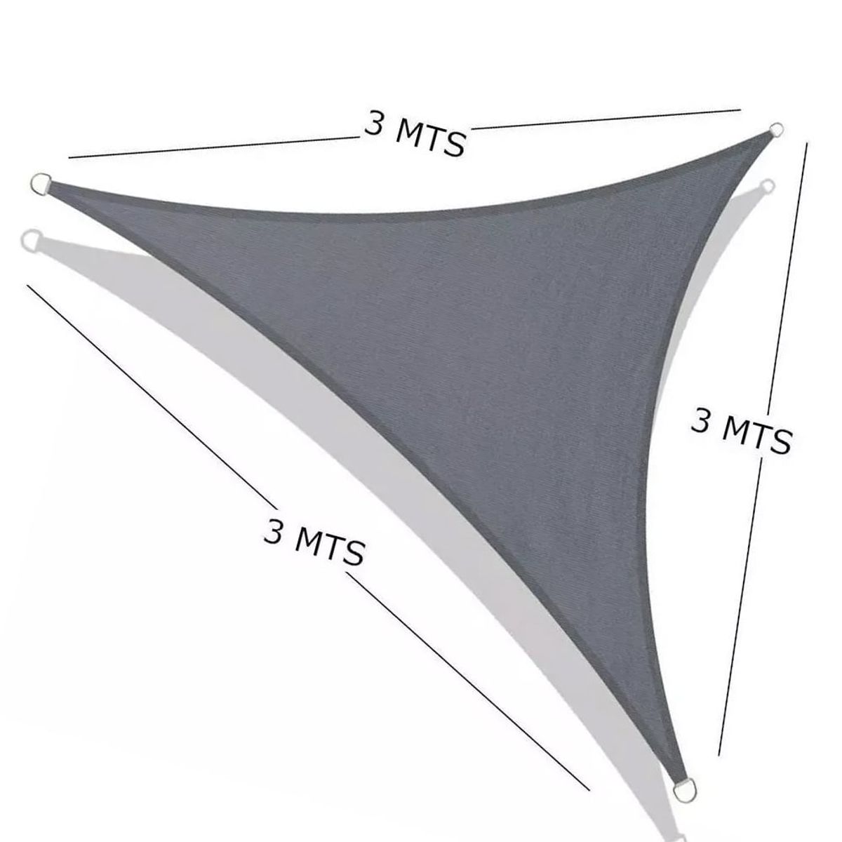 GENERICO - TOLDO VELA TRIAN BEIGE 120 GRS S/ANCLAJE MOD: VT 3X3X3-120BE