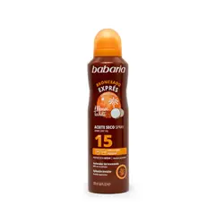 BABARIA - Aceite Corporal Bronceador en Bruma SPF15 200 ml
