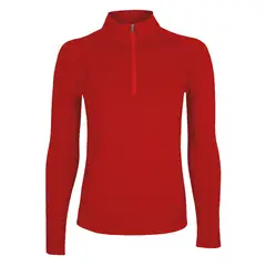 ANDESLAND OUTDOOR APPAREL - Polera Micropolar I Capa con Cierre Chilla Roja Mujer