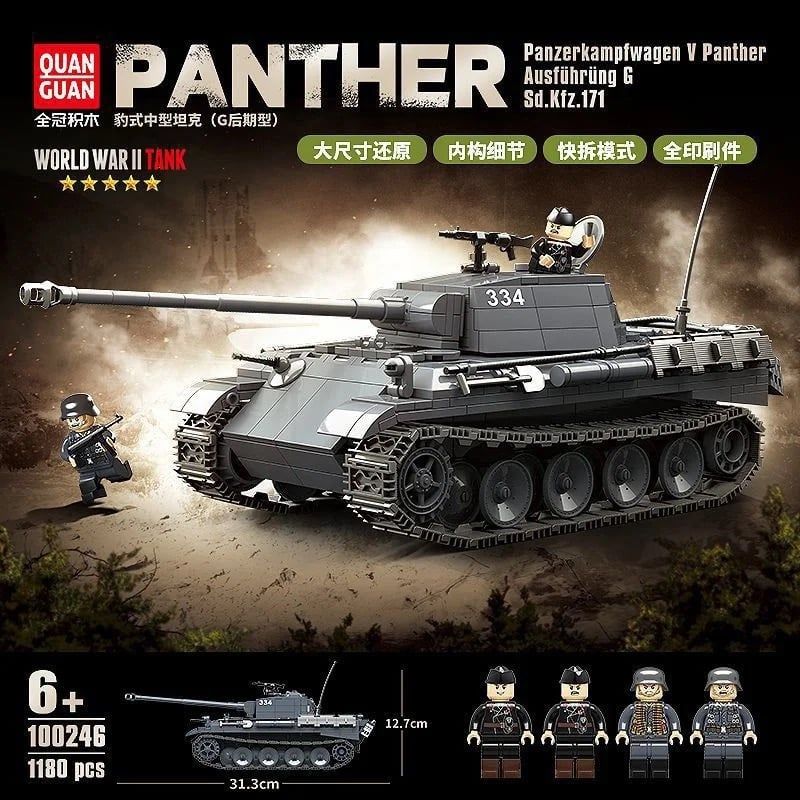 GENERICO - Tanques Bloques De Construcción Tanque Panther -1180 pcs