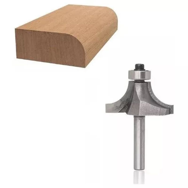 GENERICO - Fresa Madera Cuarto Rodon Vástago 6 mm ½ 12.7 mm  1pc