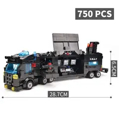 GENERICO - Camion Swat Policia 8 En 1 Bloques De Construcción