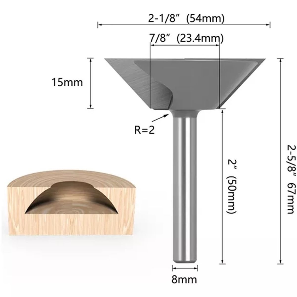 GENERICO - Fresa Madera Panel Ranurado Vaciado Toma 8 mm X 54 mm